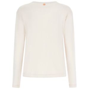 T-shirt manica lunga in jersey viscosa con logo strass