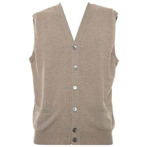 Sleeveless cardigan with wool buttons