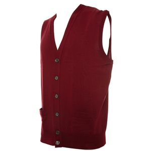 Sleeveless cardigan with wool buttons