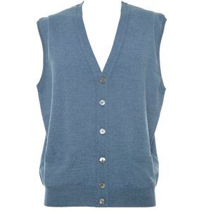 Sleeveless cardigan with wool buttons