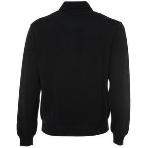 Long-sleeved polo shirt in extrafine merino wool