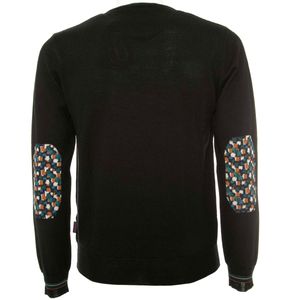 Scaf sweater with embroidered patches
