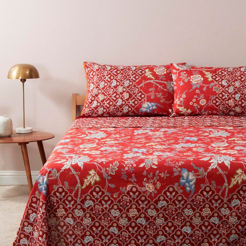 BASSETTI Vicenza red double duvet cover set on arteni.it