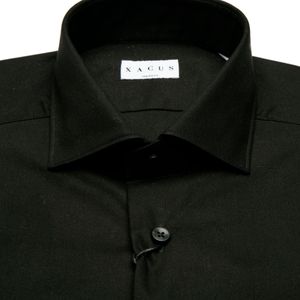 Black tailor-fit shirt in cotton
