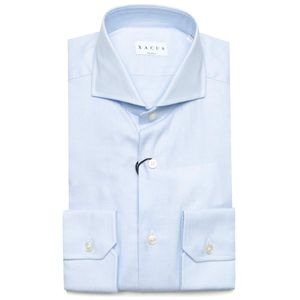 Tailor fit shirt in light blue checked cotton