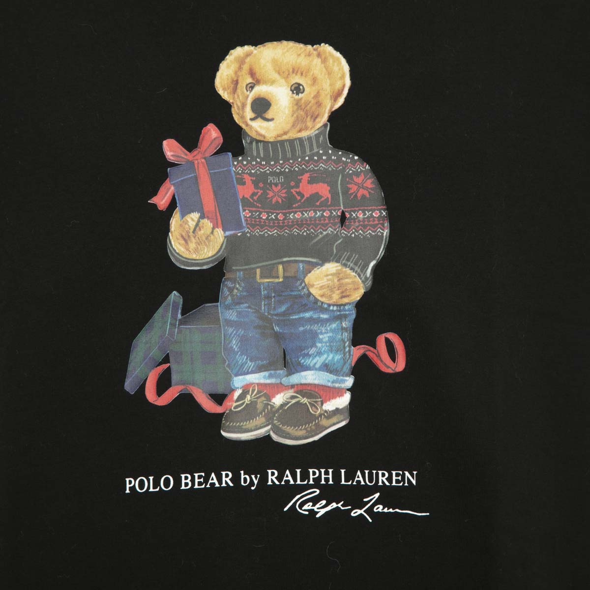 Polo Ralph Lauren - Black T-Shirt with teddy bear print and gift on ...