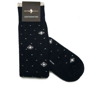 Cashmere and viscose socks with snow pattern