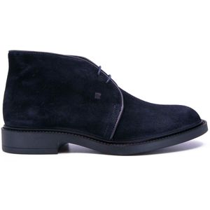 Blue suede ankle boot