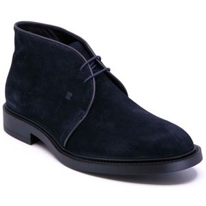 Blue suede ankle boot