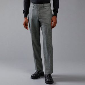 Pantalone pied de poule grigio in lana