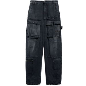 Giraffe cargo denim trousers