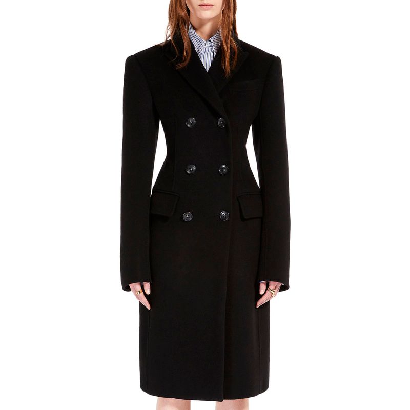 Max Mara Black Double Breasted Morgana Coat On Arteniit