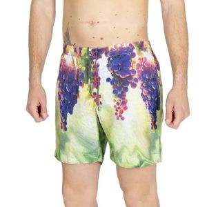 Costume boxer da mare con fantasia uva