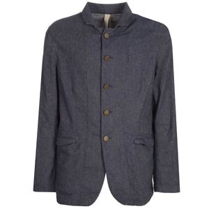 Blue linen blend jacket