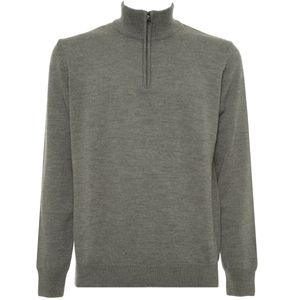 Gray sweater in triple twisted extrafine merino wool