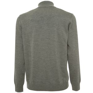 Gray sweater in triple twisted extrafine merino wool