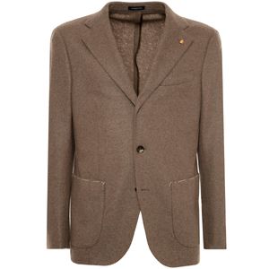 Brown jacket in pure cashmere