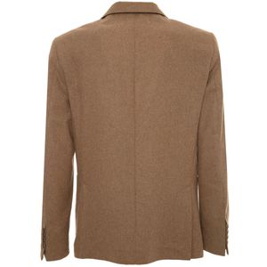 Giacca marrone in misto lana e viscosa