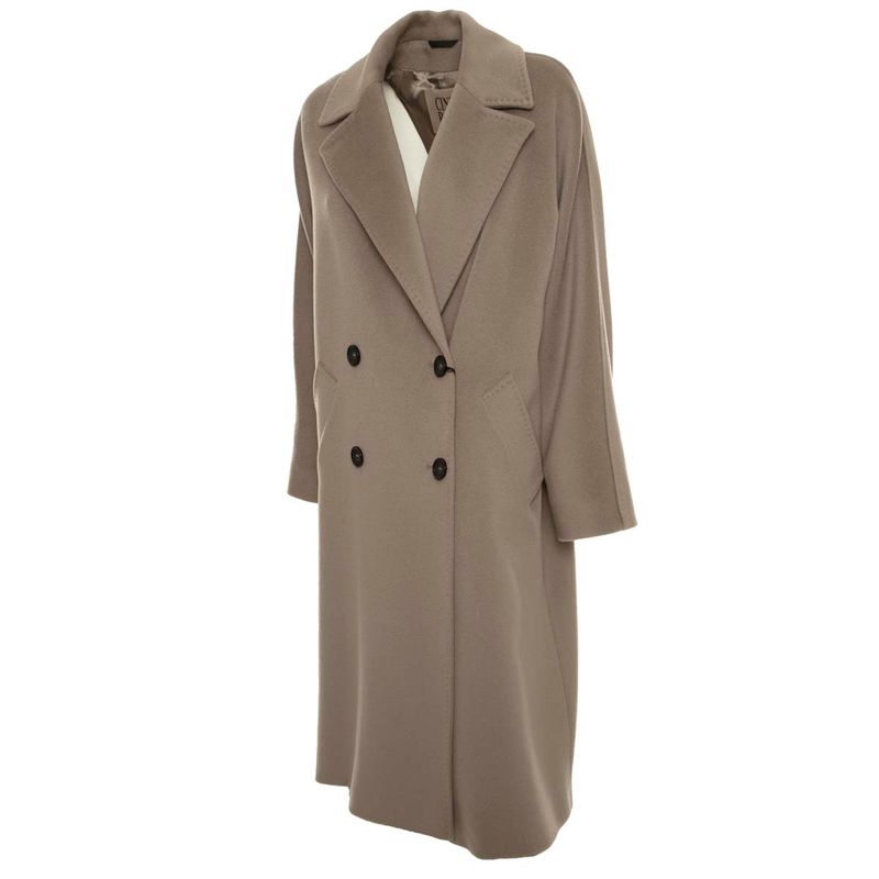 Cinzia Rocca - Gray double-breasted coat in virgin wool on Arteni.it