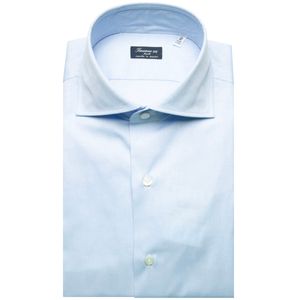 Camicia Eduardo azzurra cucita a mano