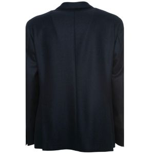 Giacca blu in lana vergine e cashmere