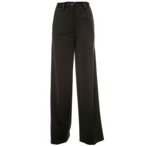 Wide black trousers in stretch viscose