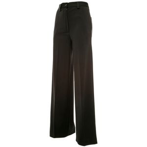 Wide black trousers in stretch viscose