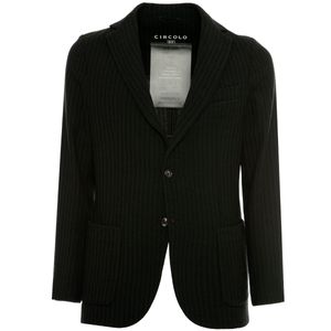 Green striped jacket in stretch wool