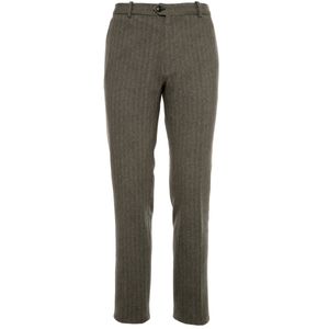 Gray herringbone cotton trousers