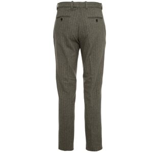 Gray herringbone cotton trousers