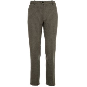 Pantalone spigato grigio in cotone