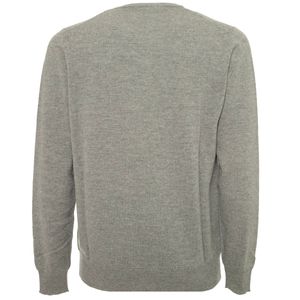 Crew-neck sweater in wool, silk and cashmere blend