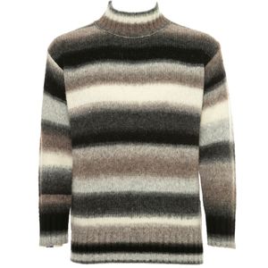 Striped sweater in wool and alpaca blend