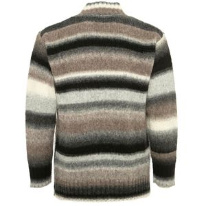 Striped sweater in wool and alpaca blend