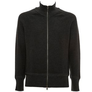 Gray wool full zip sweater