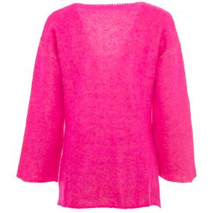 Maglione ampio in misto lana e alpaca con scollatura a V