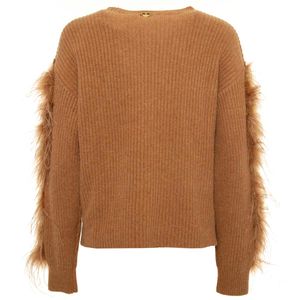 Maglia a trecce con piume rimovibili