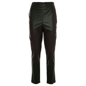 Leather leggings with side zip