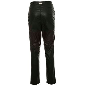 Leather leggings with side zip