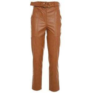 Leather trousers with belt
