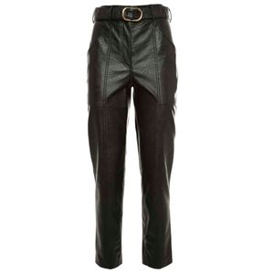 Leather trousers with belt