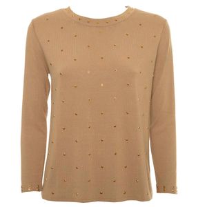 Maglia girocollo con borchie