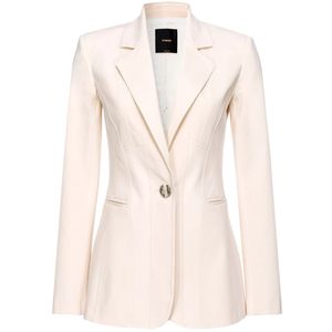 Fitted bi-material jacket in stretch cotton tricotine