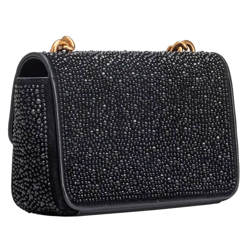 Pinko - Mini Love Bag One Suede Full Strass Shoulder Bag on Arteni.it