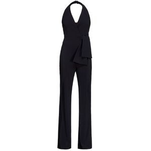 Elegant jumpsuit with side crossover and American neckline