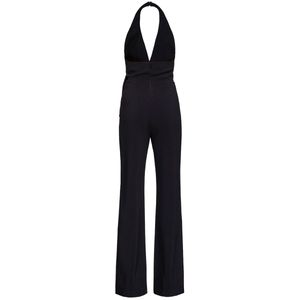 Elegant jumpsuit with side crossover and American neckline