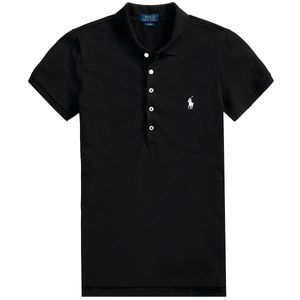 Polo Slim fit stretch nera con pony