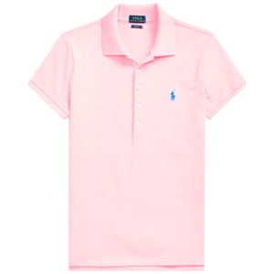 Polo Slim fit stretch Carmel Pink con pony