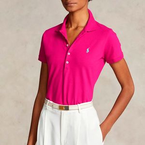 Polo Slim fit stretch Pink Sky con pony