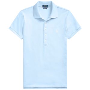 Polo Slim fit stretch azzurra con pony